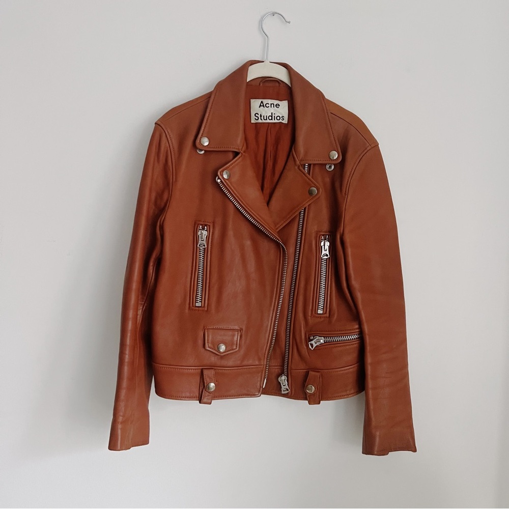 Acne Studios cognac mock leather jacket size M